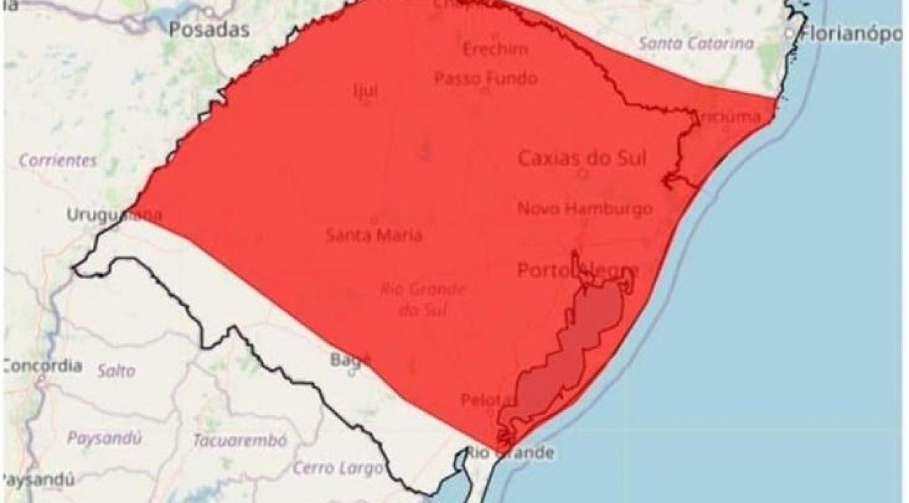 Inmet divulga alerta vermelho e atenção para chuva volumosa na Metade Norte.